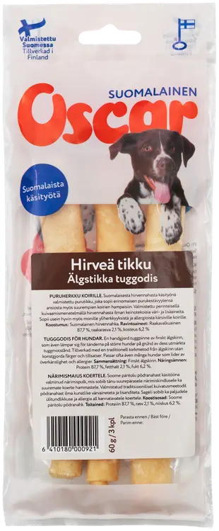 Oscar Hirveä tikku puruherkku 60 g (3 kpl), koirille