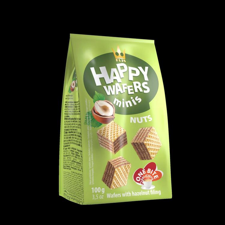 Happy wafers minis hasselpähkinä 100g