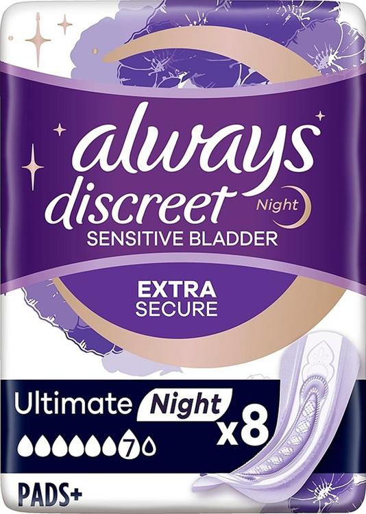 Always Discreet Ultimate Night 8kpl inkontinenssiside