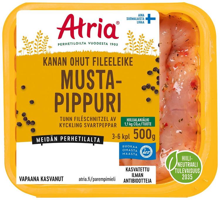 Atria Kanan Ohut Fileeleike Mustapippuri 500g