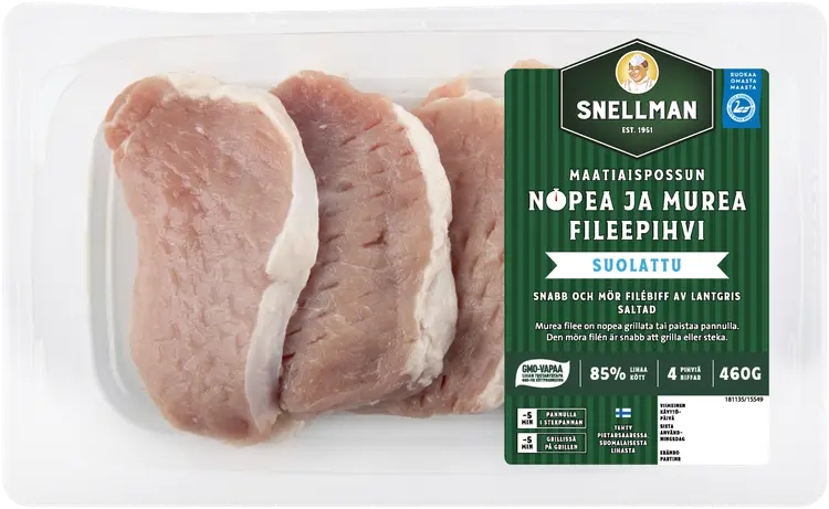 Snellman Maatiaispossun nopea ja murea fileepihvi suolattu 4 kpl 460 g