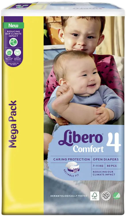 LIBERO Comfort teippivaippa koko 4, 80 kpl, 7-11kg