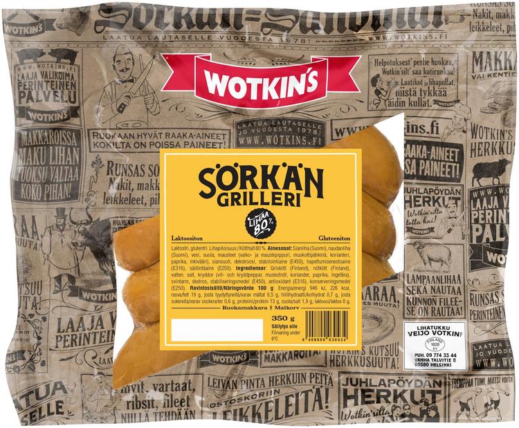 Wotkin´s 350 g Sörkän grilleri ruokamakkara