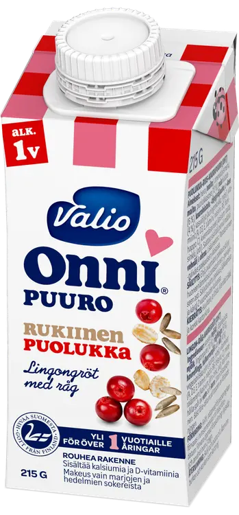 Valio Onni® rukiinen puolukkapuuro 215 g UHT (alk 1 v)