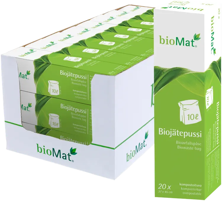 bioMat®Biojätepussi 10L 370x450mm 20kpl/rll