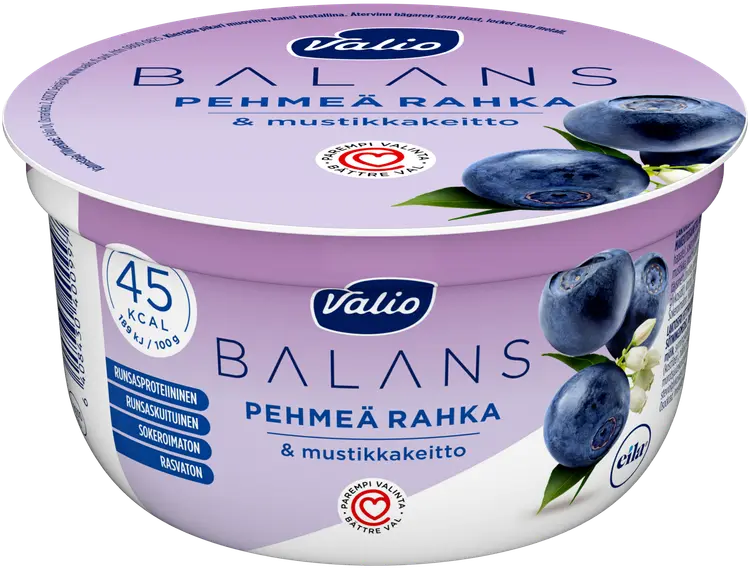 Valio Balans pehmeä rahka & mustikkakeitto 150 g laktoositon