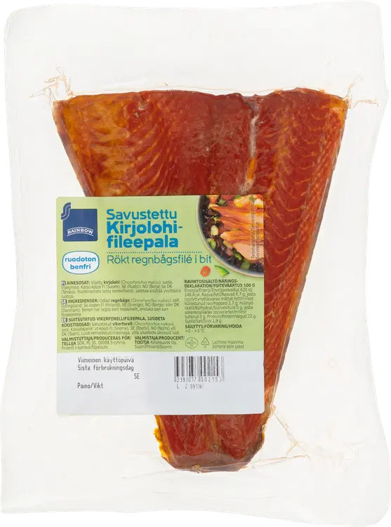 Rainbow n. 250g savustettu ruodoton kirjolohifileepala