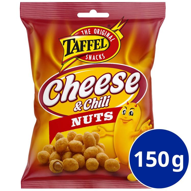 Taffel Cheese & Chili Nuts kuorrutettu maapähkinä 150g