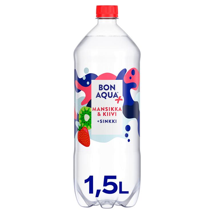 Bonaqua + Mansikka & Kiivi kivennäisvesi muovipullo 1,5 L