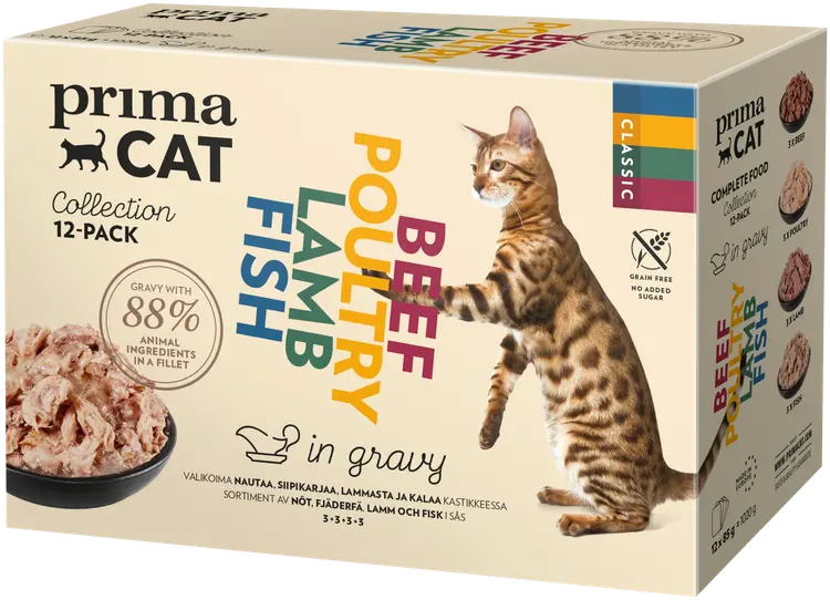 PrimaCat Classic Kastikelajitelma 12 x 85 g