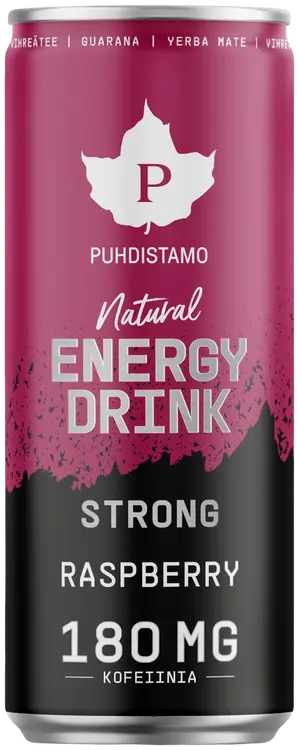Puhdistamo Natural Energy Drink Strong Raspberry 330 ml