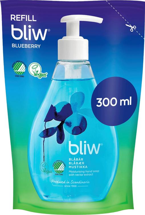 Bliw Mustikka täyttöpussi nestesaippua 300ml