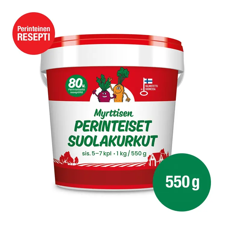 Myrttisen perinteiset suolakurkut 550g