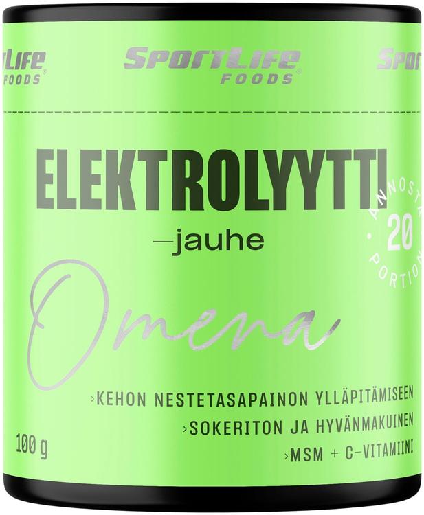 SportLife Foods - Elektrolyyttijauhe 100g Omena