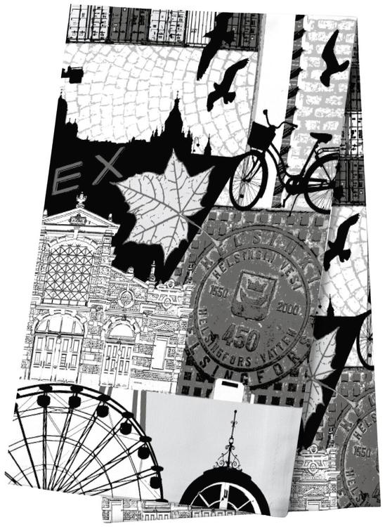 Vallila kaitaliina Helsinki 40x150 cm grey