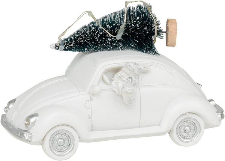 Jouluauto valkoinen LED