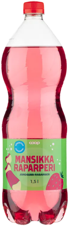 Coop mansikka-raparperi sokeriton virvoitusjuoma 1,5l