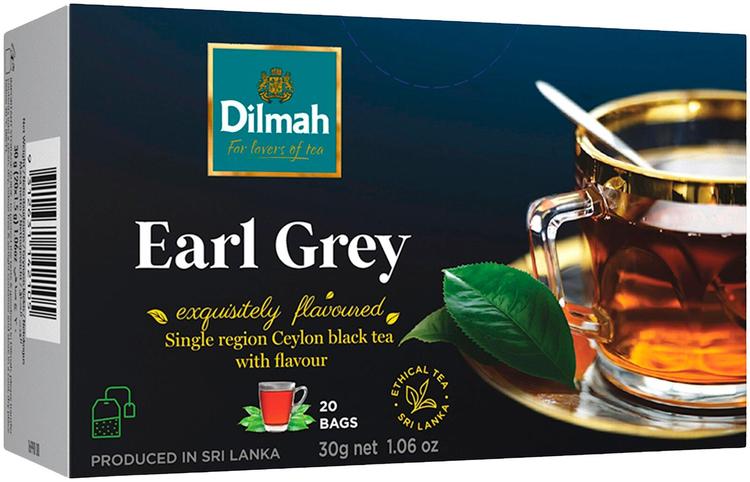 Dilmah earl grey must tee niidiga kotis 20*1.5g