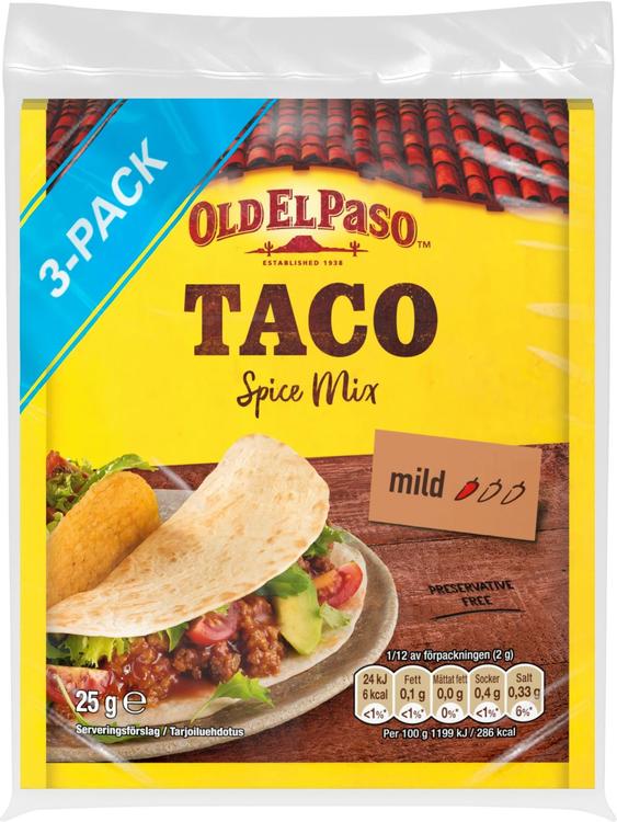 Old El Paso Taco Mausteseos Original 3x25g