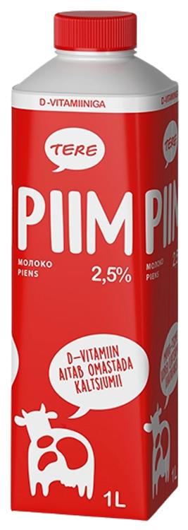 Piim 2,5%, D-vitamiiniga, 1 l