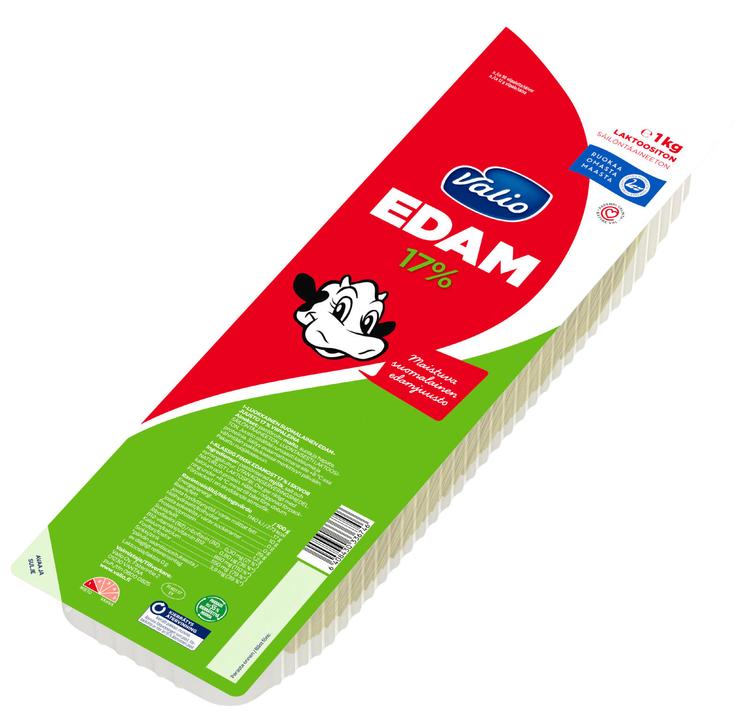 Valio Edam 17 % e1 kg viipale