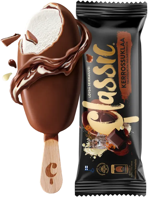 Classic Kerrossuklaa kermajäätelöpuikko 80g/100ml