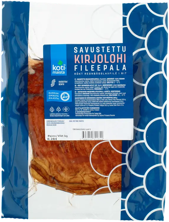 Kotimaista savustettu kirjolohifileepala n. 250 g