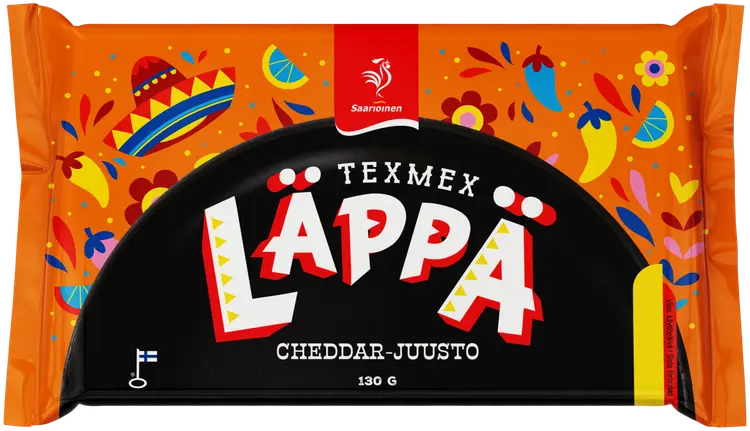 Saarioinen Texmex Läppä cheddarjuusto, juustotäytteinen välipalapizza 130g