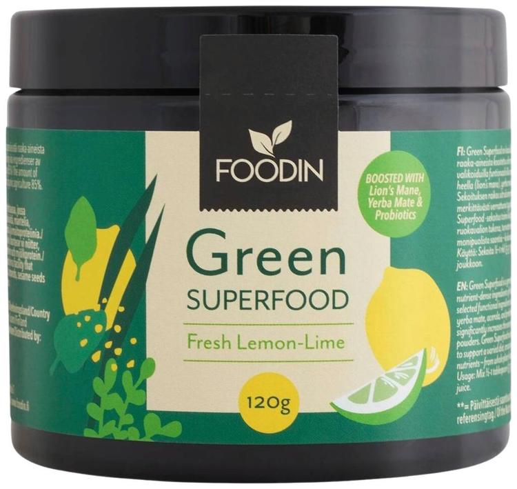 Foodin Green Superfood Lemon-lime 120g