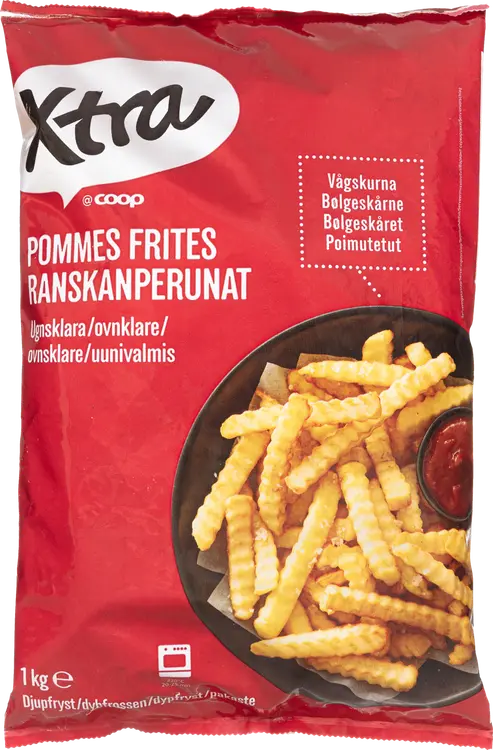 Xtra poimutetut ranskanperunat pakaste 1 kg