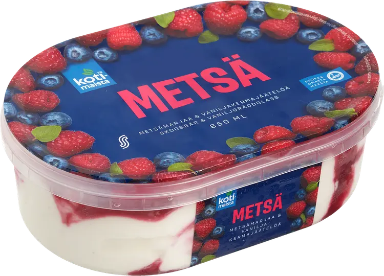 Kotimaista Metsä metsämarjaa & vaniljakermajäätelöä 850 ml