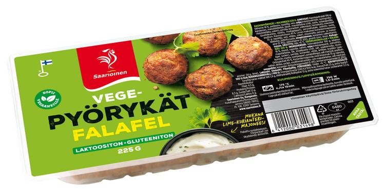 Saarioinen Vegepyörykät falafel ja lime-korianterimajoneesi; kasvispyörykät+majoneesi 225g