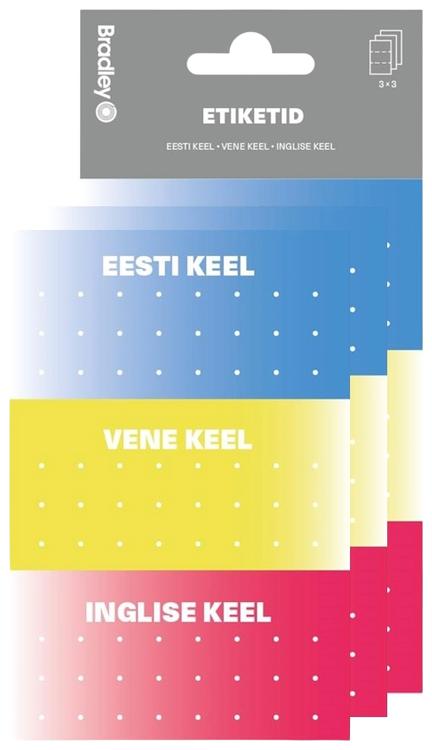 Vihikuetiketid 9 tk, eesti vene inglis