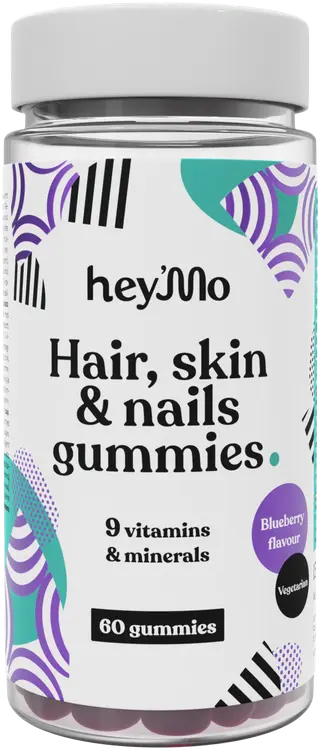 hey'Mo Iho, hiukset & kynnet gummies mustikanmakuinen 60kpl 150g