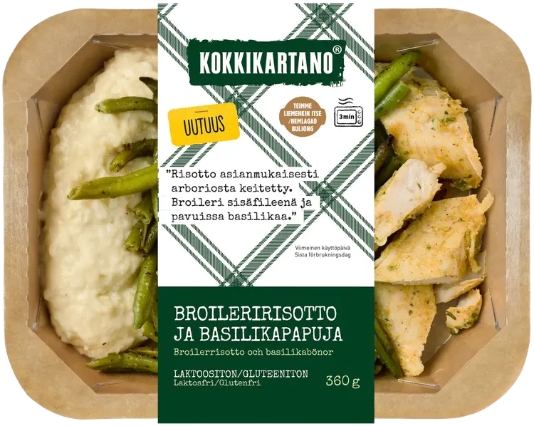 Kokkikartano Broileririsotto ja basilikapapuja 360g