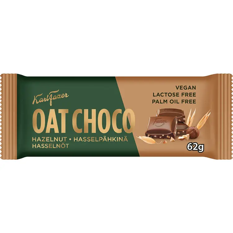 Karl Fazer Kaura Choco hasselpähkinä kaura-kaakaolevy 62g