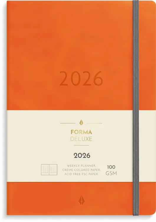 Burde Kalenteri 2026 Business Forma Deluxe oranssi