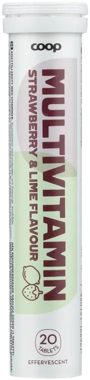 Coop Monivitamiini Mansikka-lime poretabletti 20 kpl