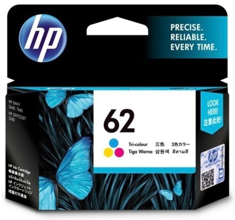 HP 62 kolmiväri mustepatruuna