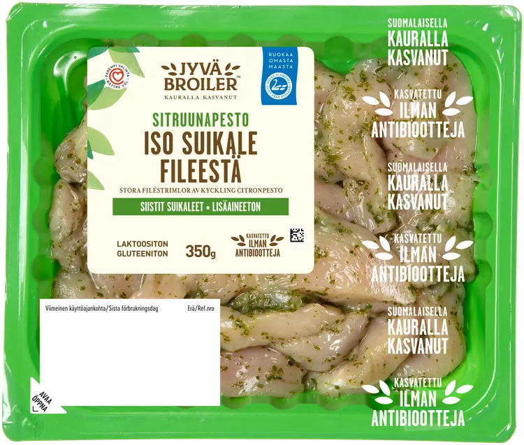 Jyväbroiler Iso Suikale Broilerin Fileestä Sitruunapesto 350g