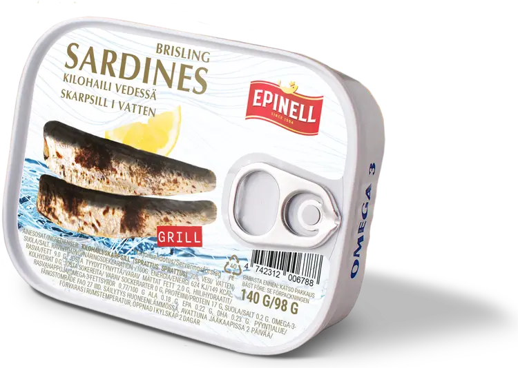 Epinell Grillatuja sardiineja lähtevedessä140g