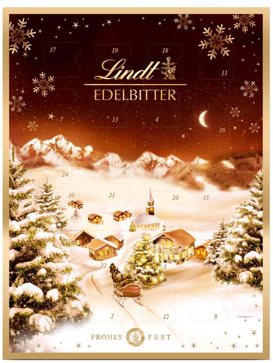 Lindt Edelbitter Kalender tumma suklaakalenteri 250g