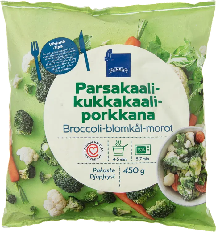Rainbow parsakaali-kukkakaali-porkkana pakaste 450g