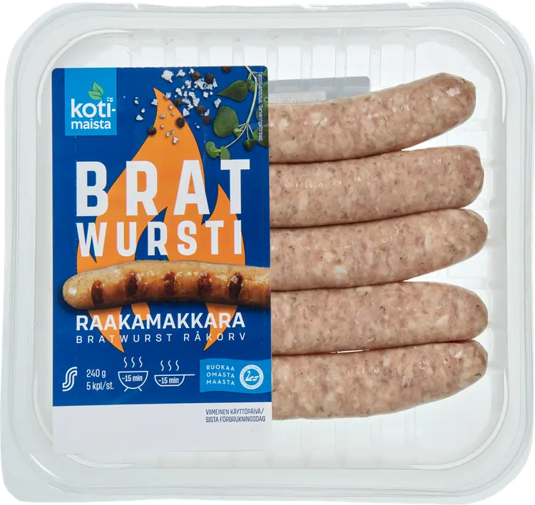 Kotimaista Bratwursti raakamakkara 240g