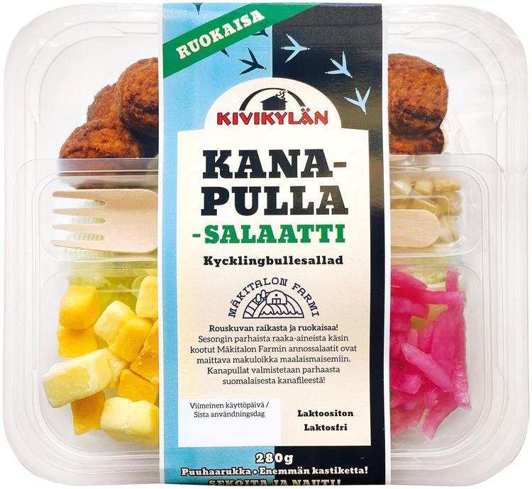 Kivikylän palvarin kanapullasalaatti 280g