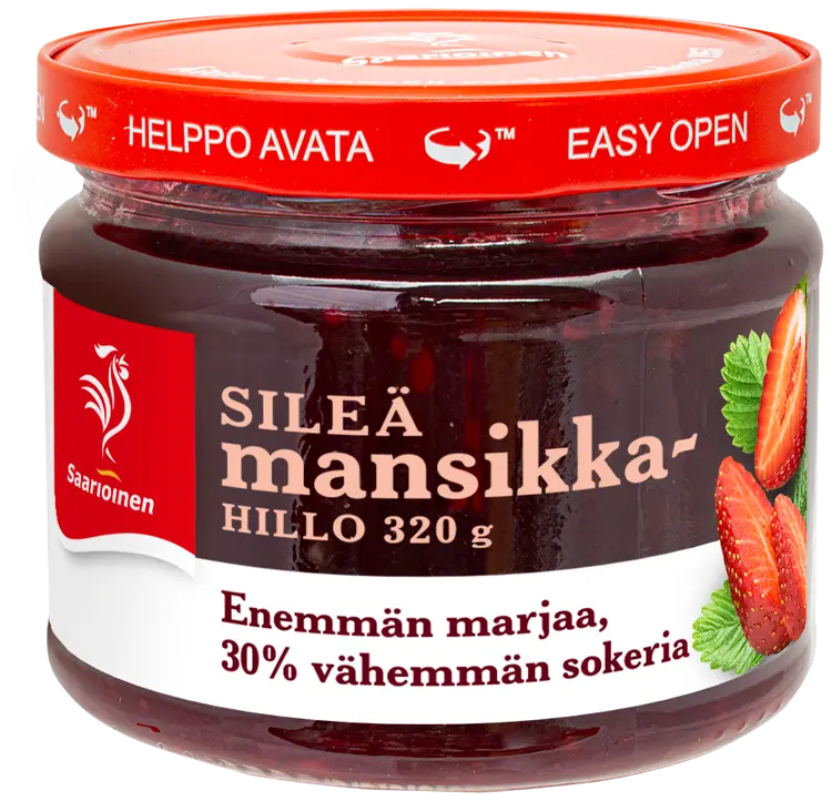 Saarioinen Mansikkahillo sileä vähemmän sokeria 320g
