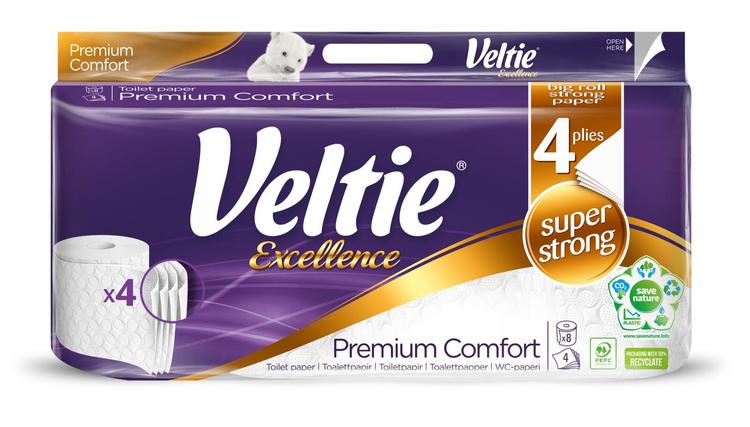 VELTIE 8RL WC-PAPER PREMCOMF 4KRS