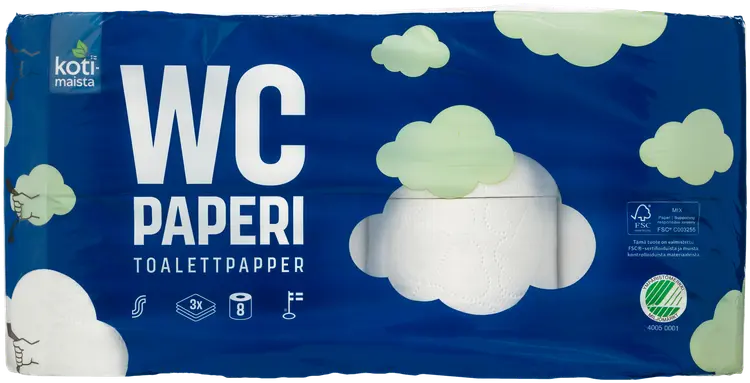 Kotimaista wc-paperi 8rl valkoinen