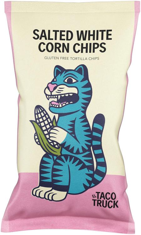 Salted White Corn Chips - Tortillalastut, valmistettu 100% valkoisesta maissista