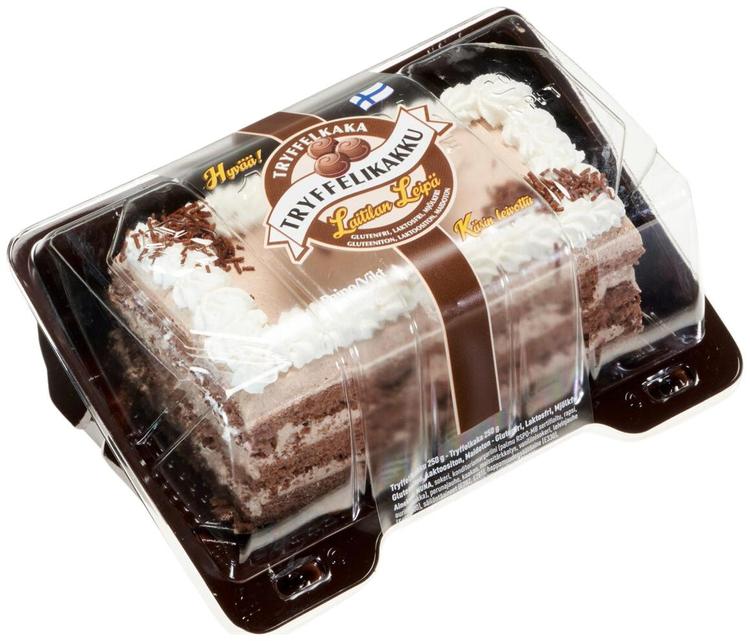 Laitilan Leipä Tryffelikakku 250 g Gluteeniton, Laktoositon, Maidoton Leivoskakku tryffelitäytteellä.
